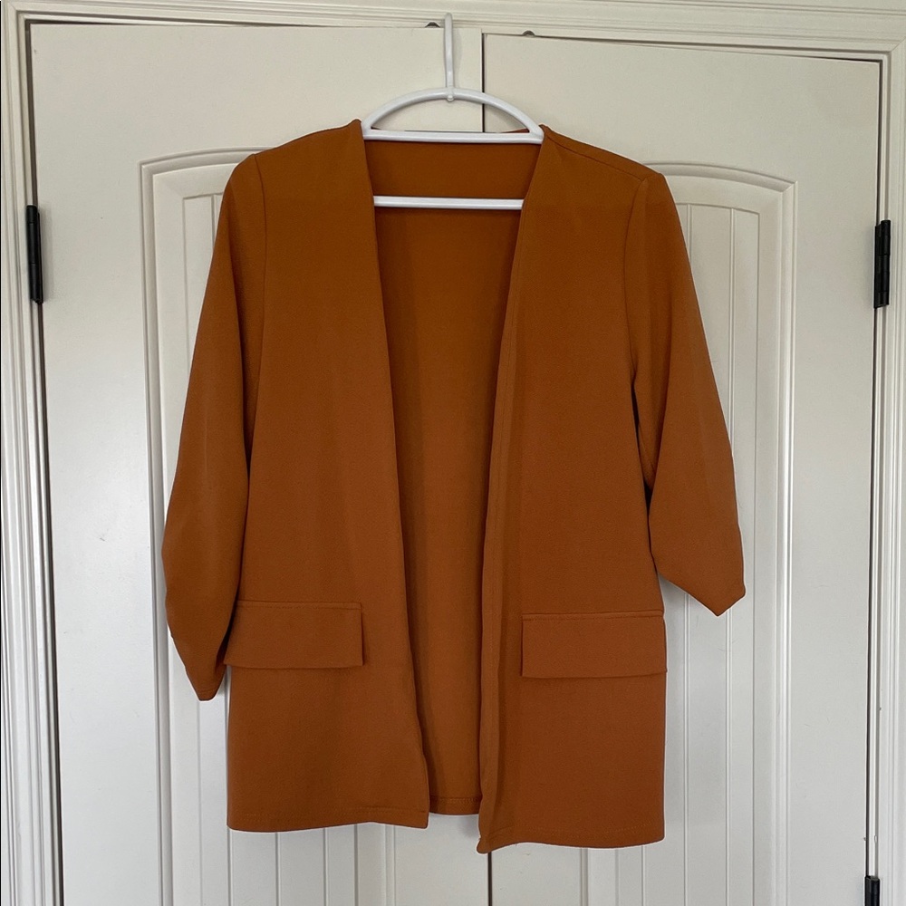 Classic Open-Front Women's Blazer - Rust